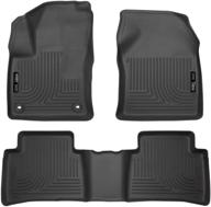 husky liners 98991 weatherbeater front & 2nd seat 🚗 floor mats, black for 2016-2020 toyota prius & prius prime logo