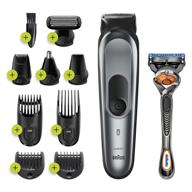 💇 ultimate grooming solution: braun mgk7221 10-in-1 hair clippers for men - beard, ear, nose, and body trimmer kit in black/silver logo