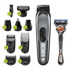 img 4 attached to 💇 Ultimate Grooming Solution: Braun MGK7221 10-in-1 Hair Clippers for Men - Beard, Ear, Nose, and Body Trimmer Kit in Black/Silver
