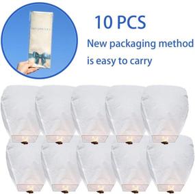 img 3 attached to 🏮 10 Pack LHOSCZZ Chinese Sky Lanterns - Biodegradable & Eco-Friendly | Perfect for Weddings, Celebrations, Memorial Ceremonies, Birthdays & Festivals