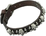 zmy fashion skull jewelry bracelets with crossbones skull charm - leather bracelet for bikers logo