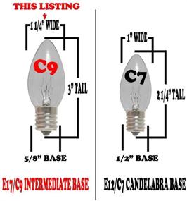 img 2 attached to 🎄 25 Pack C9 Red Outdoor Christmas Replacement Bulbs by Novelty Lights - E17/C9 Intermediate Base, 7 Watt