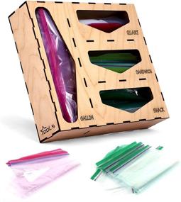 img 4 attached to 🗂️ OOLS Baggie Organizer: Perfect Kitchen Drawer Organizer for Zip Lock Storage Bags - Fits Ziploc, Solimo, Glad, Hefty & More - Gallon, Quart, Sandwich & Snack Sizes