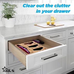 img 2 attached to 🗂️ OOLS Baggie Organizer: Perfect Kitchen Drawer Organizer for Zip Lock Storage Bags - Fits Ziploc, Solimo, Glad, Hefty & More - Gallon, Quart, Sandwich & Snack Sizes