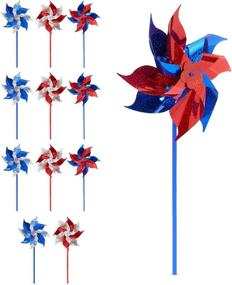 img 1 attached to BLUE PANDA Pinwheels Garden Spinners