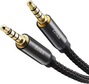 img 4 attached to 🎧 Zeskit Premium 3.5mm Jack Male to Male AUX Audio Cable with TRRS 4 Poles for Headphones with Mic and Speakers - 4ft