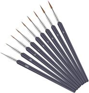 🖌️ 9 piece set of detail paint brushes for art painting, watercolors, acrylic, oil, models, nail art, and face painting - includes sizes 0, 00, and 000 logo