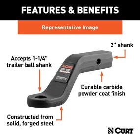 img 1 attached to 🔧 CURT 45340 Forged Trailer Hitch Ball Mount: Strong, Versatile & Safe - Fits 2-Inch Receiver, 17,000 lbs Capacity, 1-1/4-Inch Hole, 2-In Drop, 1-Inch Rise