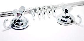 img 3 attached to 🛁 Efficient iRomic Suction Cup Hook Hanger Holder Rack Rail Towel Bar Organizer (2PCS) for Bathroom Shower, Kitchen Utensils, and more - Wall Mounted on Glass, Window, Tile Wall