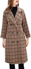 img 2 attached to 🧥 Classic Style and Warmth Combined: Tanming Women's Double Breasted Long Plaid Wool Blend Pea Coat Outerwear