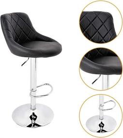 img 1 attached to 🪑 CangLong Swivel Adjustable Counter Height Bar Stools Set of 1 - Stylish PU Leather Barstools with Back, Perfect for Kitchen Counter Chairs-Black