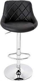 img 3 attached to 🪑 CangLong Swivel Adjustable Counter Height Bar Stools Set of 1 - Stylish PU Leather Barstools with Back, Perfect for Kitchen Counter Chairs-Black