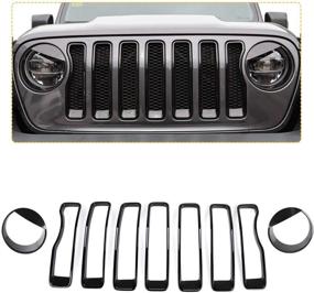 img 1 attached to Inserts Grille Headlight 2018 2020 Wrangler Exterior Accessories