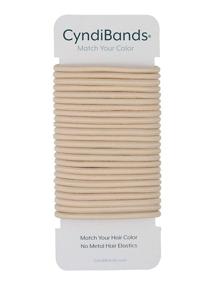 img 4 attached to 💁 Cyndibands Beige Blonde No-Metal Elastic Hair Ties - 24 Count, 4mm, 1.75 Inch Color Match Ponytail Holders