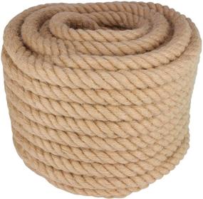 img 3 attached to 🧵 Twisted Manila Rope Jute Rope: 100 Feet Natural Jute Twine Hemp Rope, 1 Inch Diameter Twine Burlap Rope - Premium Quality and Durable