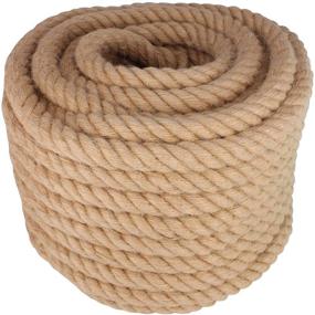 img 2 attached to 🧵 Twisted Manila Rope Jute Rope: 100 Feet Natural Jute Twine Hemp Rope, 1 Inch Diameter Twine Burlap Rope - Premium Quality and Durable