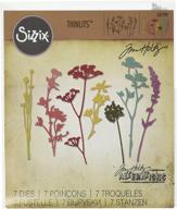 🌸 sizzix 661190 набор штампов wildflowers thinlits от тима холтца: откройте для себя красоту природы, состоящую из 7/шт логотип