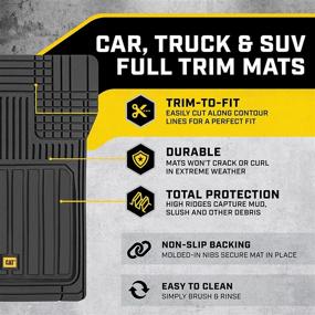 img 3 attached to 🚗 Caterpillar CAMT-8303 ToughLiner Rubber Car Floor Mats: Full Custom Fit, Heavy Duty, Odorless, All Weather Protection - Black