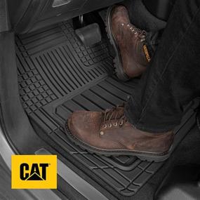 img 2 attached to 🚗 Caterpillar CAMT-8303 ToughLiner Rubber Car Floor Mats: Full Custom Fit, Heavy Duty, Odorless, All Weather Protection - Black