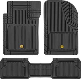 img 4 attached to 🚗 Caterpillar CAMT-8303 ToughLiner Rubber Car Floor Mats: Full Custom Fit, Heavy Duty, Odorless, All Weather Protection - Black