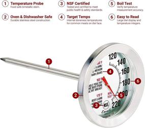 img 3 attached to 🌡️ Escali AH1 NSF Certified ProAccurate Oven-Safe Meat Thermometer with Extra Large Dial - Silver