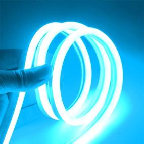 img 4 attached to 💡 LanM Epoch Neon LED Strip Light - Waterproof Ice Blue Flexible Decorative Light with DC Power Adaptor