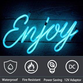 img 2 attached to 💡 LanM Epoch Neon LED Strip Light - Waterproof Ice Blue Flexible Decorative Light with DC Power Adaptor