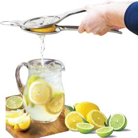 img 1 attached to 🍋 EcoJeannie® Jumbo Size FLAT PRESS Stainless Steel Lemon Squeezer + Free Citrus Tap - Ultimate Manual Juicer for Perfectly Pressed Lemon and Lime Juice (LS0003)