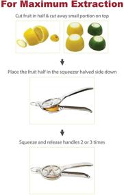 img 2 attached to 🍋 EcoJeannie® Jumbo Size FLAT PRESS Stainless Steel Lemon Squeezer + Free Citrus Tap - Ultimate Manual Juicer for Perfectly Pressed Lemon and Lime Juice (LS0003)