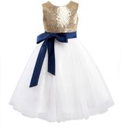 💃 miama gold sequin ivory tulle wedding flower girl dress: stunning junior bridesmaid attire logo