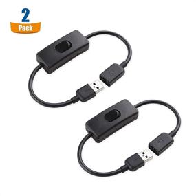 img 3 attached to 💡 Кабельные аспекты 2-Pack короткого USB-удлинителя кабеля (USB-усилитель) с кнопкой вкл./выкл. - длина 1 фут