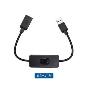 img 1 attached to 💡 Кабельные аспекты 2-Pack короткого USB-удлинителя кабеля (USB-усилитель) с кнопкой вкл./выкл. - длина 1 фут