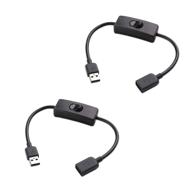 💡 кабельные аспекты 2-pack короткого usb-удлинителя кабеля (usb-усилитель) с кнопкой вкл./выкл. - длина 1 фут логотип