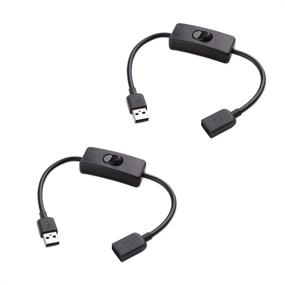 img 4 attached to 💡 Кабельные аспекты 2-Pack короткого USB-удлинителя кабеля (USB-усилитель) с кнопкой вкл./выкл. - длина 1 фут