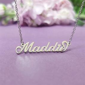 img 3 attached to LuxglitterLin Necklace Personalized Customiazed Stainless