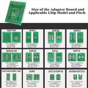 img 2 attached to KeeYees SMD к DIP адаптер платы Прото - совместим с SOP8, SOP10, SOP14, SOP16, SOP20, SOP24, SOP28, 0402/0603/0805 SMT, SOT89/SOT223, TQFP100, QFN32, QFN44/48 - включает 40 шт. заголовков пинов 2.54 мм.