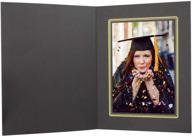 📸 pack of 50 acid-free 5x7 photo folder side slip- black with gold lining - ideal for graduation, wedding, baby photos, parties & events - by golden state art logo