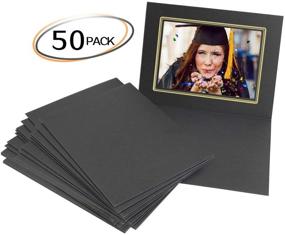 img 3 attached to 📸 Pack of 50 Acid-Free 5x7 Photo Folder Side Slip- Black with Gold Lining - Ideal for Graduation, Wedding, Baby Photos, Parties & Events - by Golden State Art