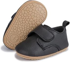 img 4 attached to 👟 HsdsBebe Baby Boys Girls Oxford Shoes: Soft Rubber Sole Sneakers for Anti-Slip Infant Walking - PU Leather Ankle Boots and Moccasins