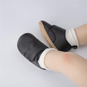 img 3 attached to 👟 HsdsBebe Baby Boys Girls Oxford Shoes: Soft Rubber Sole Sneakers for Anti-Slip Infant Walking - PU Leather Ankle Boots and Moccasins