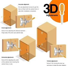 img 2 attached to 🔧 8 Pack Soft Close Cabinet Hinges, Ravaver Full Overlay Frameless 3D Adjustable Concealed Hinge for Kitchen Cupboard Door - Includes Install Manual and Gift Box Packaging