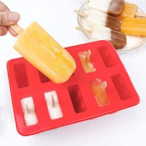 img 1 attached to 🍦 Popsicle Molds for Kids, Ouddy 10 Cavities Silicone Popsicle Maker – Food Grade, Homemade Popsicles, Ice Pop Molds with 50 Sticks & 1 Silicone Funnel