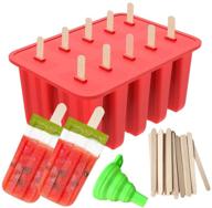 🍦 popsicle molds for kids, ouddy 10 cavities silicone popsicle maker – food grade, homemade popsicles, ice pop molds with 50 sticks & 1 silicone funnel logo