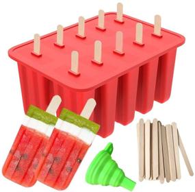 img 4 attached to 🍦 Popsicle Molds for Kids, Ouddy 10 Cavities Silicone Popsicle Maker – Food Grade, Homemade Popsicles, Ice Pop Molds with 50 Sticks & 1 Silicone Funnel