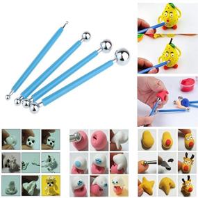 img 1 attached to 🖊️ Ecjiuyi 9PCS Stylus Tools: Ball Dotting & Indentation Set with Storage Case