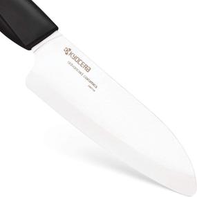 img 3 attached to 🔪 Керамический нож Kyocera Santoku длиной 5,5 дюйма в белом и черном цветах - передовая точность и стиль