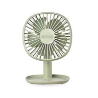 🌬️ portable rechargeable desk fan: small table fan with 60 degree rotation, 5 inch size, 3-speeds, ideal for home, office, travel, and camping (green) logo