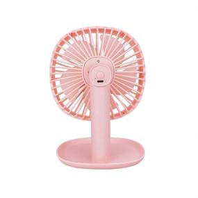 img 3 attached to 🌬️ Portable Rechargeable Desk Fan: Small Table Fan with 60 Degree Rotation, 5 inch Size, 3-Speeds, Ideal for Home, Office, Travel, and Camping (Green)