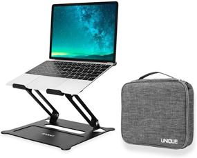 img 4 attached to 📚 ENQINN Adjustable Laptop Stand: Ergonomic Aluminum Riser Stand for MacBook Air, Pro, Dell, HP, Lenovo and More