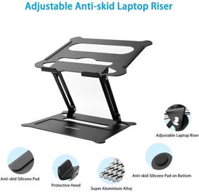 img 2 attached to 📚 ENQINN Adjustable Laptop Stand: Ergonomic Aluminum Riser Stand for MacBook Air, Pro, Dell, HP, Lenovo and More